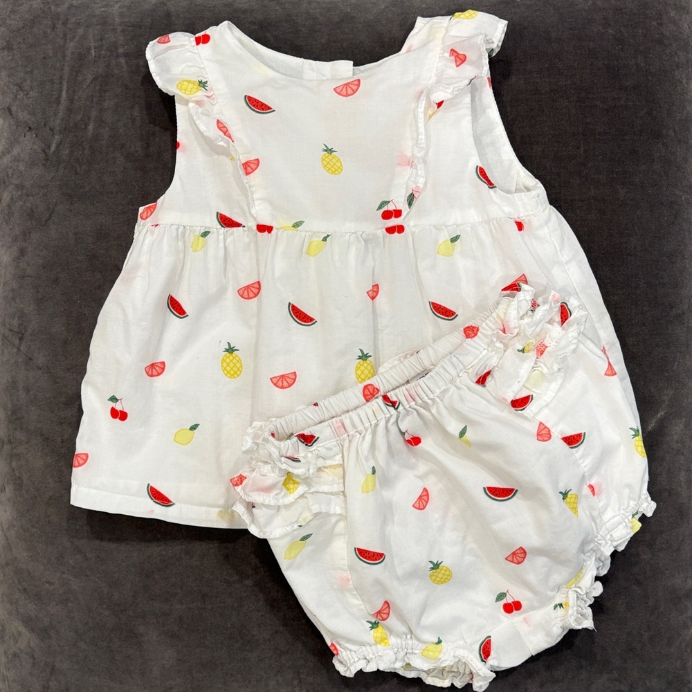 Janie and Jack White 2-piece Printed Set